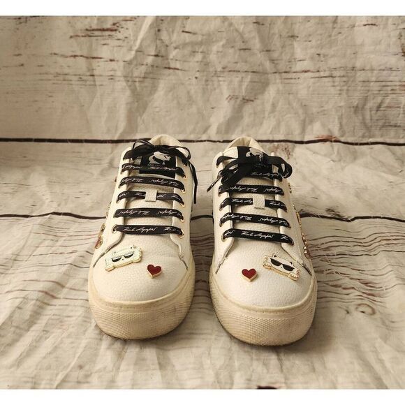 Karl Lagerfeld Paris Cate Pin Logo Sneaker Size 8.5 - Picture 4 of 9